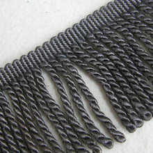 Anthracite Upholstery Bullion Fringe, For Decorative, Garment, Home Textile, Technics : Machine Produce