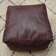 Leather Pouf