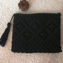 S.N. HANDICRAFTS Crochet Macrame Clutch Bag, Size : Customized Size