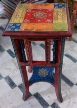 Indian Wooden Antique Beautiful Stool, Color : Multi Color