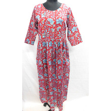 Button Dress Cotton Long Dres, Technics : Printed