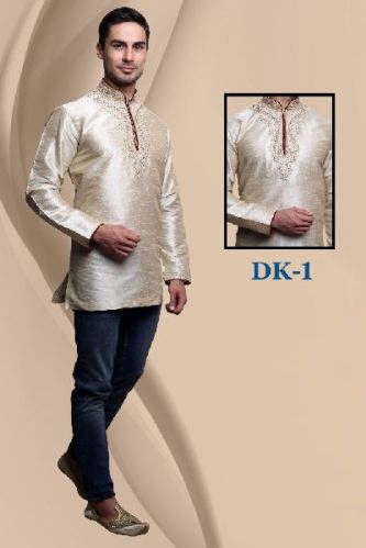 Dot Exports Men Short Embroidered Kurti, Color : Variety