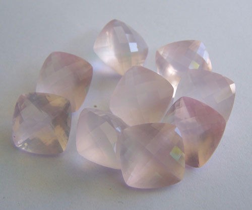 Cushion Checkerboard Calibrated Pink Gemstone, Gemstone Type : Natural