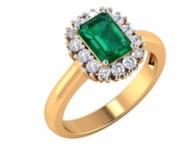 Emerald Yellow Solid Gold Daimond Ring, Occasion : Anniversary, Engagement, Gift, Party, Wedding