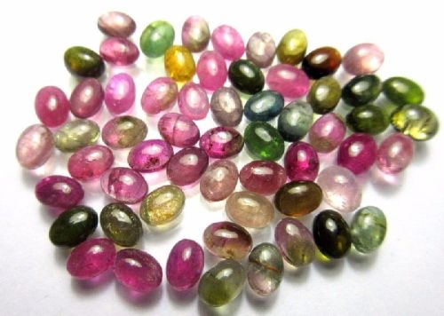 Multi Tourmaline Oval Cabochon Calibrated Gemstone