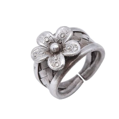 Oxidised Antique Floral Band Ring, Occasion : Anniversary, Engagement, Gift, Party, Wedding, Birthday