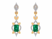 Round Emerald Diamond Earrings, Occasion : Anniversary, Engagement, Gift, Party, Wedding, Birthday