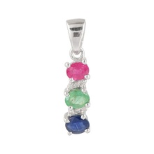 Tri-Colored Gemstone Pendant