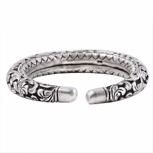 Tribal Oxidised Silver Bangle