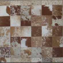 Anti Slip Cowhide Patchwork Carpet, Color : Brown