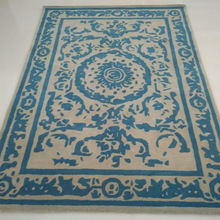 QNS Rectangle Hand Tufted Wool Carpets, For Bedroom, Commercial, Decorative, Home, Style : Plain