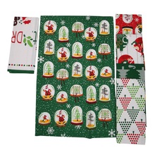 Cotton Printed Christmas Printed Tea Towel, For Airplane, Beach, Gift, Home, Hotel, Kitchen, Sports