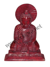 CCI AGRA Stone Red Color Buddha, For Home Decoration, Style : Folk Art