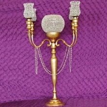 Crystal Candelabra With Crystal Bowl