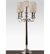 Silver Candelabra With Crystal Votive, For Weddings