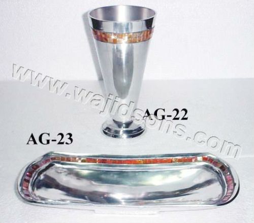 ALUMINIUM MOSAIC VASE