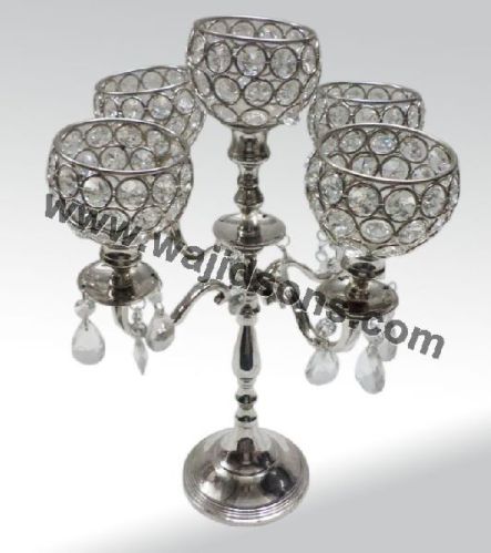 Crystal Tall Pillar Candle Holders