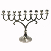 Sterling Silver Round Hanukkah Menorah, For Weddings