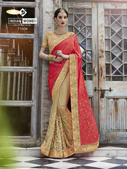 Stone Hand Work Net Sarees