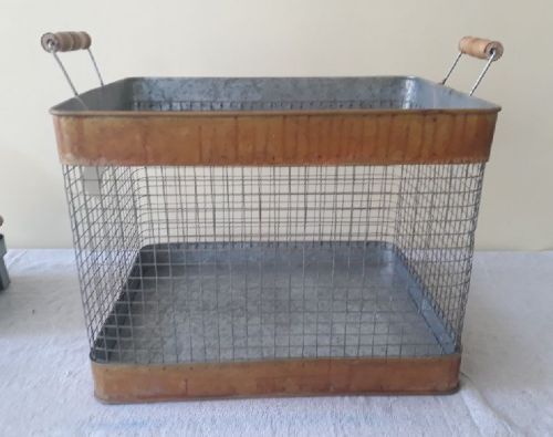 Antique Galvanized Wire Basket