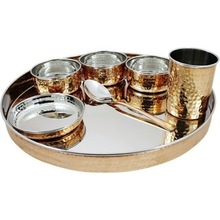 Copper Steel Thali Set