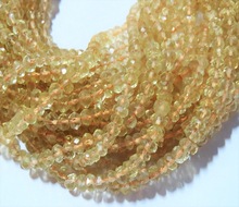 Citrine 4mm Faceted Rondelle Gemstone Beads