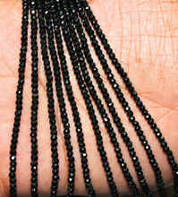 Natural Black Spinel Gemstone Bead Strand Faceted Rondelle