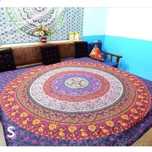 Circle Of Flowers Mandala Duvet Cover, For Home, Hotel, Style : Plain