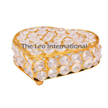 METAL Golden Crystal Jewellery Box