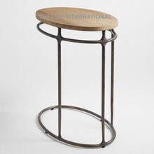 Metal and Wood Stool, Size : 50 CM