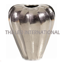 Raw Finish Silver Plated Metal Vase
