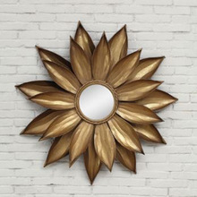 Sunflower Shape Wall Decorative Metal Mirror