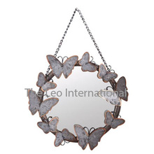 Wall Decor Butterfly Design Metal Mirror