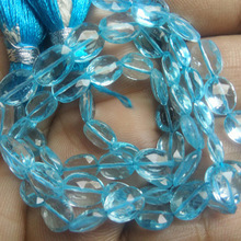 Blue Topaz Oval Faceted Gemstone Blue Beads