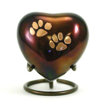 COPPER BRASS PET CREMATION HEART URN