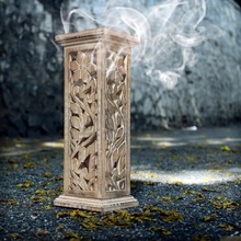Wood Incense Stick Burner Holder, Color : White/yellow