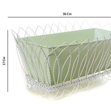 Store Indya Powder Coated Metal Pot Holder Planters, Shape : Rectangle