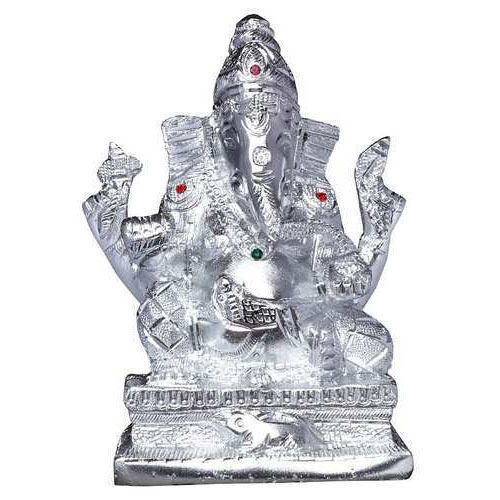 Polished Ganesha Silver Statue, For Home, Office, Shop, Size : 10feet, 2feet, 4feet, 6feet