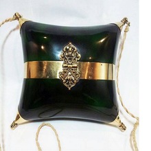 Ladies Wood and Brass Sling Purse, Style : Fashion