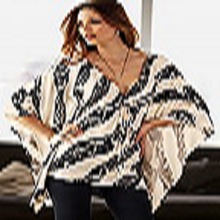 Zebra Print Poncho, Gender : Women
