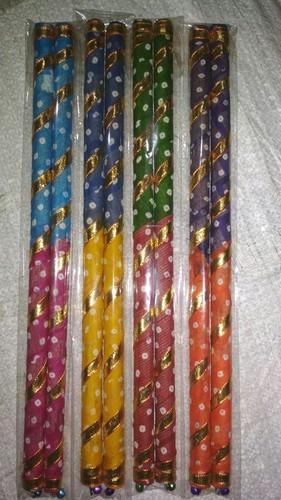Decorative Wooden Bandhni Dandiya Sticks, Feature : Eco-Friendly, Good Quality, Light Weight, Smooth Finish