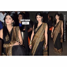 Silk Christmas Party Wear Saree, Color : Black