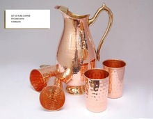 Metal WATER DRINKING PITCHER, Color : NATURAL COPPER