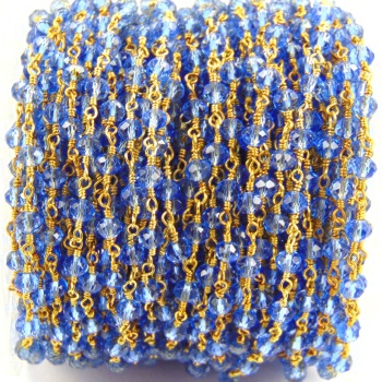 Tanzanite Micro Faceted Rosary Beads Chain