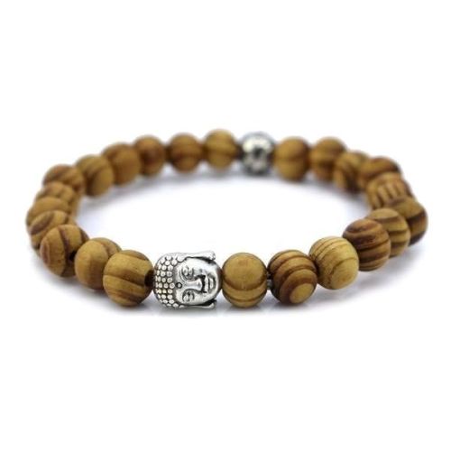 Wooden Buddha Charm Bracelet, Size : Customized Size