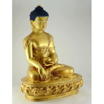 SHAKYAMUNI BUDDHA TOMBA GOLD COPPER STATUEq, For Home Decoration, Style : Religious