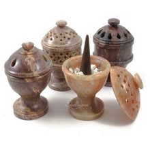 Soapstone Incense Burners, Color : Picture