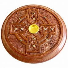 Wooden Celtic Cross Cone/Stick Incense Burner