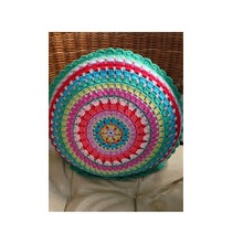 JMR Round 100% Cotton Woolen Aari Embroidered Cushion, Style : Plain