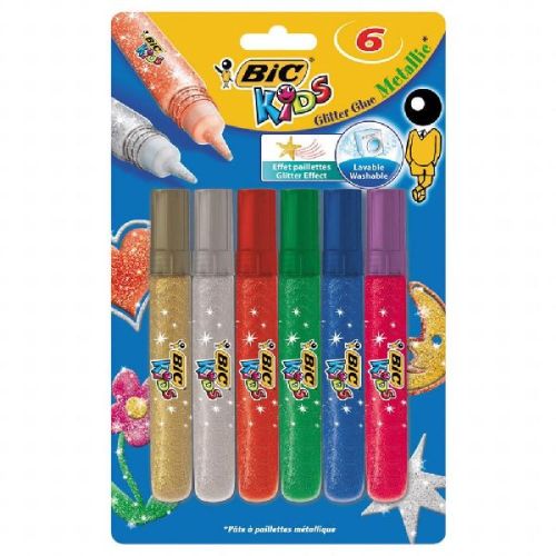 BIC Metallic Glitter Glue, For Office School Home